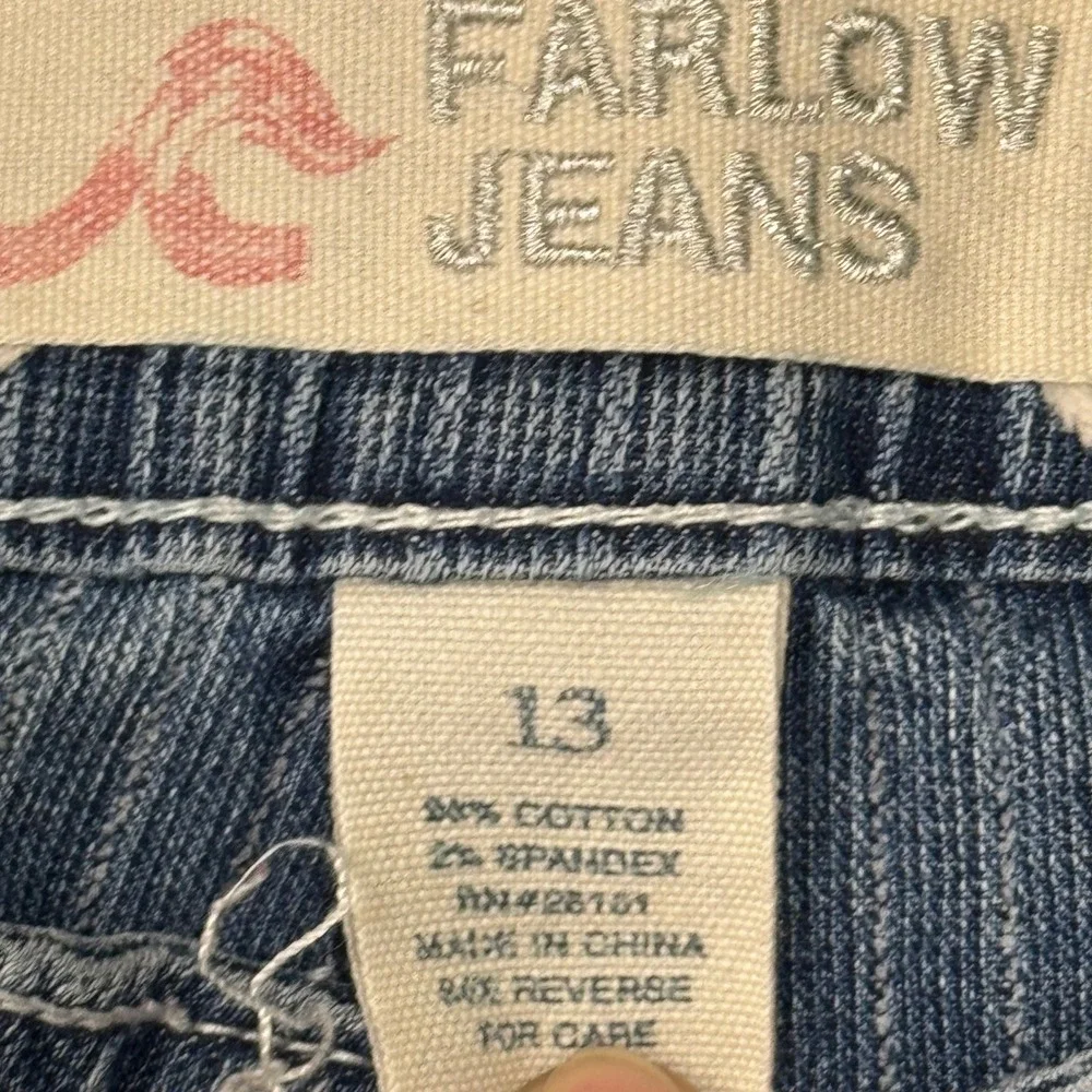 Farlow Jeans Denim Shorts Womens 13 Blue Excellent‎ Pinstripe Y2K Bermuda Faded